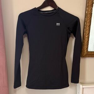 Under Armour Black ColdGear Fitted Crew Neck Top
